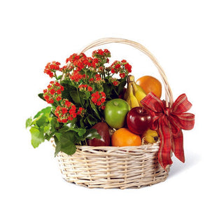 Blooming Fruit Basket – Fresh Fruit & Flower Gift