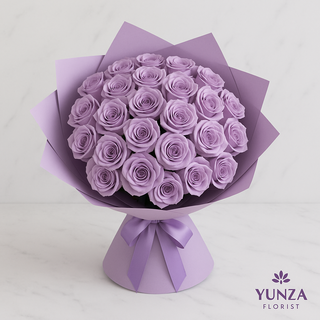 Lavender Whisper – 50 Roses Bouquet
