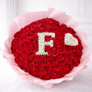 Romantic custom letter bouquet from Toronto flower shop