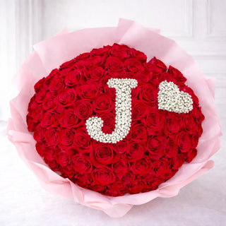 Alphabet rose bouquet handmade by luxury florist in Toronto