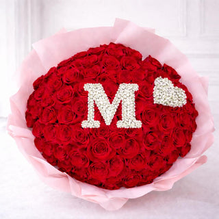 Romantic red roses letter bouquet – Toronto luxury flower delivery