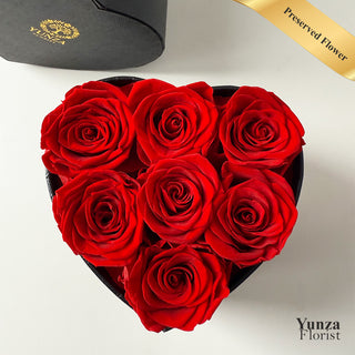 Heart-shaped box of red roses