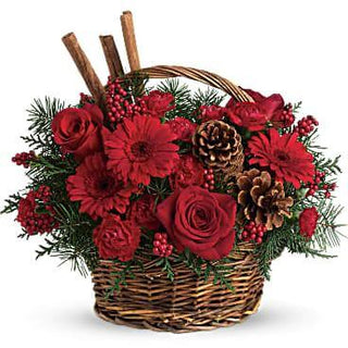 Festive Red Holiday Basket