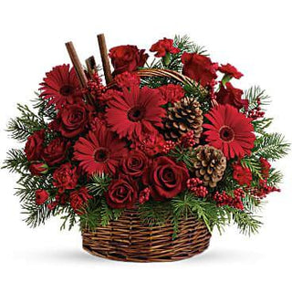 Festive Red Holiday Basket