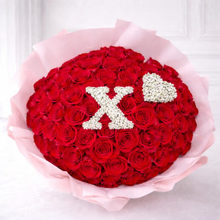 Romantic alphabet rose bouquet for love and celebrations