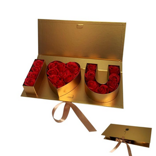 Luxury "I ❤️ U" Gold Rose Box – Romantic Gift for Her