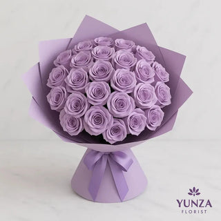 Lavender Whisper – 50 Roses Bouquet