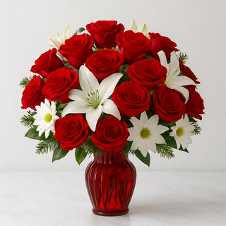 Romantic Flower Arrangements with Red Roses. Yunza Florist Toronto