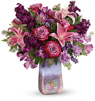 Purple Flowers perfect for Birthdays. Yunza Florist offers same day delivery to Toronto