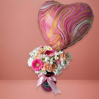 What flowers should I send for Valentine’s Day?” – Answer: The Pink Passion Bouquet is a romantic, thoughtful choice with a heart balloon that adds extra charm