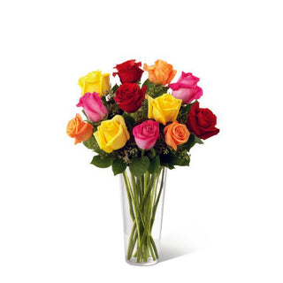 Artistic floral design with premium assorted roses from Yunza Florist