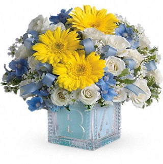 Yellow flowers new born gift to deliver to Thornhill