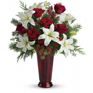 Crimson & Snow Holiday Splendor Bouquet