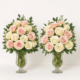 Elegant rose arrangements in glass vases for weddings and events – Yunza Florist Toronto