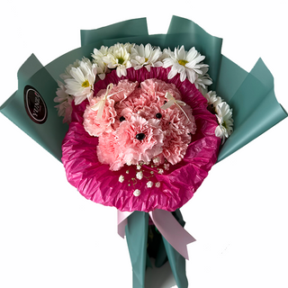 Adorable Dog-Shaped Carnation Arrangement. Flower delivery Markham and the GTA. Perfect flower arrangement for all the dog lovers.