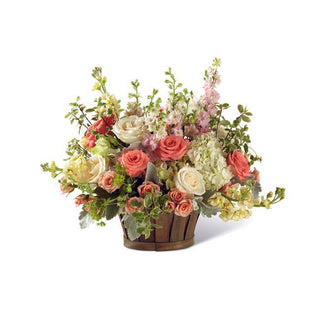 Premium pastel floral basket for same-day delivery in Toronto & GTA by Yunza Florist